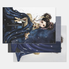 Hoja De Papel De Regalo Whimsical Dark Circus Doll