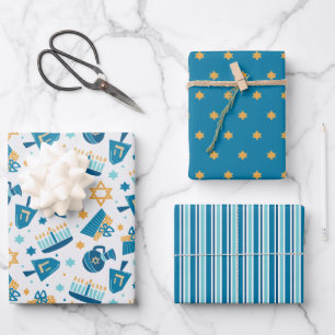 Hoja De Papel De Regalo Whimsical Happy Hannukah