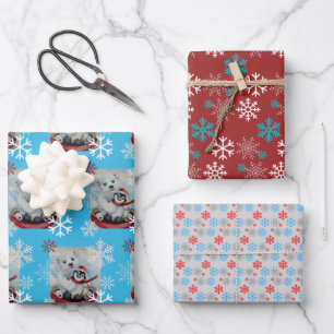 Hoja De Papel De Regalo Whimsical Penguin & Polar Bear Watercolor Art