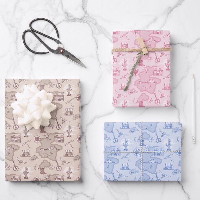 Hoja De Papel De Regalo Wild Wild West Theme (Anverso)