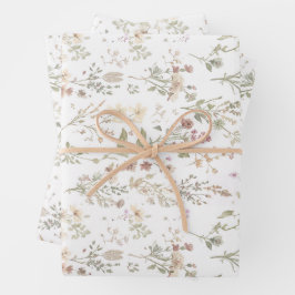 Hoja De Papel De Regalo Wildflower botanical baby shower