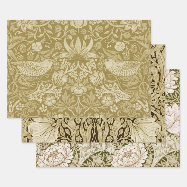 Hoja De Papel De Regalo William Morris, Gold (Set)