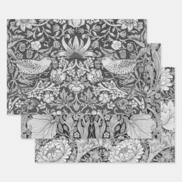 Hoja De Papel De Regalo William Morris, Gray Monotone