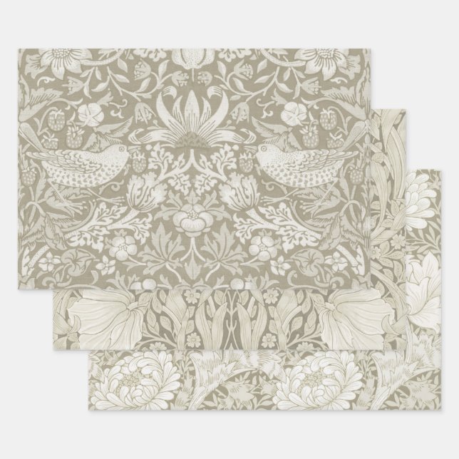 Hoja De Papel De Regalo William Morris, Ivory (Set)