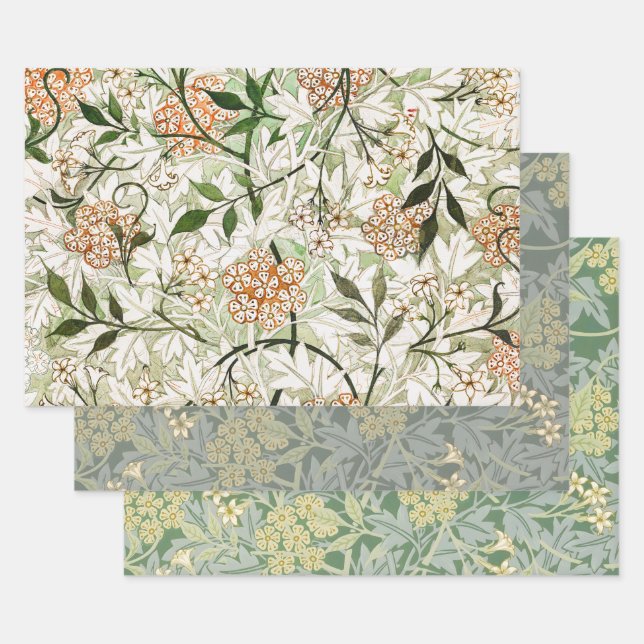 Hoja De Papel De Regalo William Morris Jasmine Blossom Garden Sets (Set)