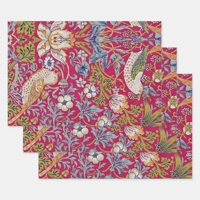 Hoja De Papel De Regalo William Morris, ladrón de fresas (Set)