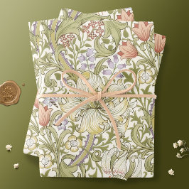 Hoja De Papel De Regalo William Morris Lily Art Nouveau Floral Wraping Pa