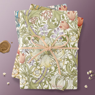 Hoja De Papel De Regalo William Morris Lily Art Nouveau Floral Wraping Pa