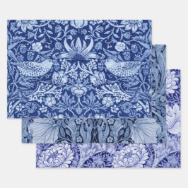 Hoja De Papel De Regalo William Morris, Monotone Azul