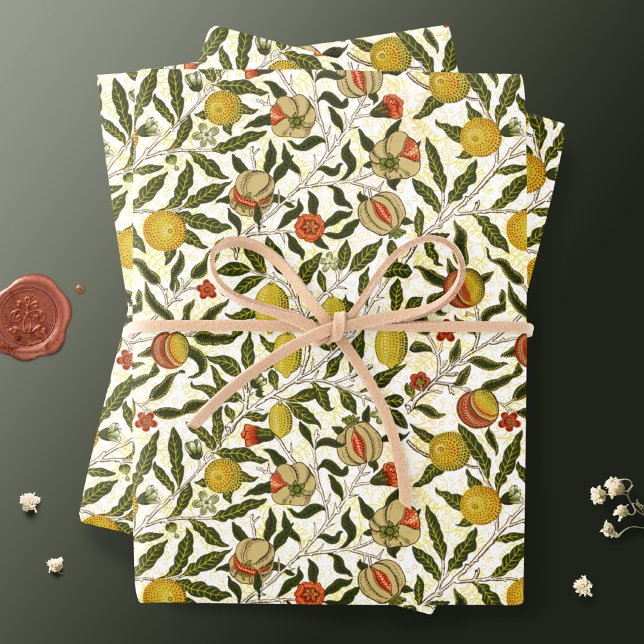 Hoja De Papel De Regalo William Morris Pomegranate & Lemon Frutos (Subido por el creador)