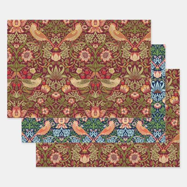 Hoja De Papel De Regalo William Morris Strawberry Thief Wrapping Paper (Set)