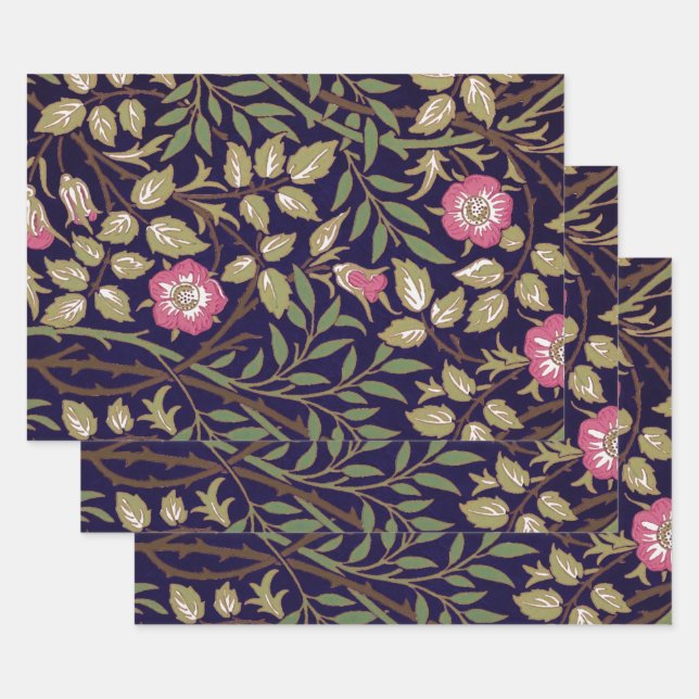 Hoja De Papel De Regalo William Morris Sweet Briar Floral Art Nouveau (Set)