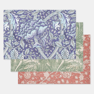 Hoja De Papel De Regalo William Morris Windrush flores azules florales