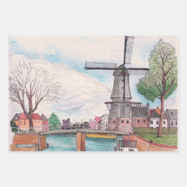 Hoja De Papel De Regalo Windmill De Adriaan Haarlem
