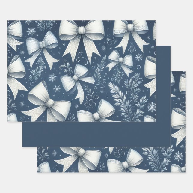 Hoja De Papel De Regalo Winter Bows (Set)