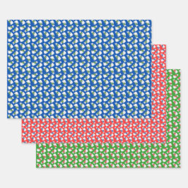 Hoja De Papel De Regalo Winter Cats Wrapping Paper Flat Sheet Set of 3