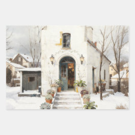 Hoja De Papel De Regalo Winter Cottage Succulent Wrapping Paper
