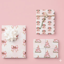 Hoja De Papel De Regalo Winter Onderland Girl 1st Birthday Pink