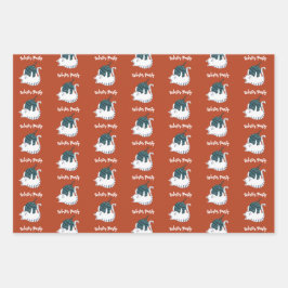 Hoja De Papel De Regalo Winter Party Christmas Toy Cat 