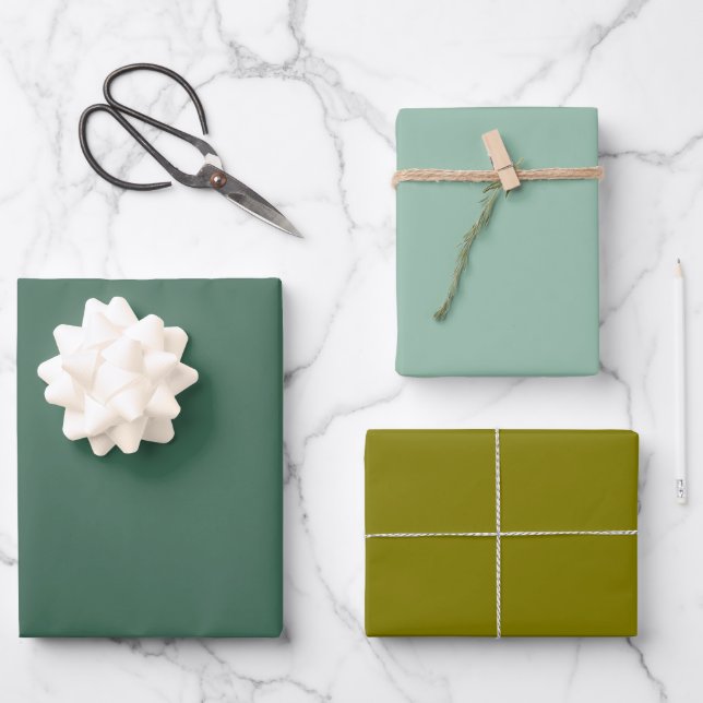 Hoja De Papel De Regalo Wintergreen solids Wrapping Paper Flat Sheet Set (Anverso)