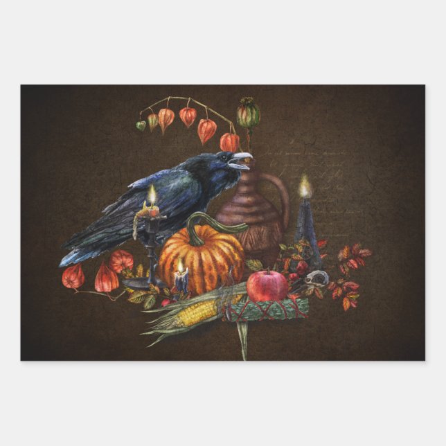 Hoja De Papel De Regalo Witches Samhain And Thanksgiving Rituals (Anverso)