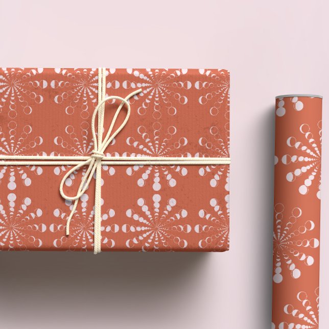 Hoja De Papel De Regalo Witchy Terra Cotta Boho Moon Phase Pattern (Subido por el creador)