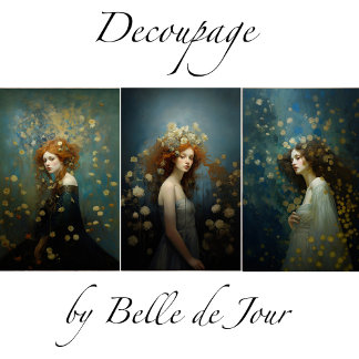 Hoja De Papel De Regalo Women's paintings with gold accents decoupage 