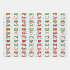 Hoja De Papel De Regalo Wonderland de Invierno de los Gatos