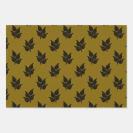 Hoja De Papel De Regalo Woodcut botánico