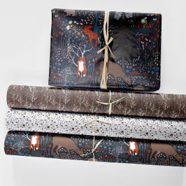 Hoja De Papel De Regalo Woodland Animals Winter Woods