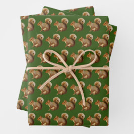 Hoja De Papel De Regalo Woodland Vibes Squirrel