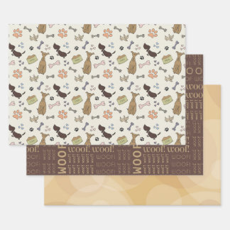 Hoja De Papel De Regalo ¡WOOF! Perro Lover - Patrón de cachorros