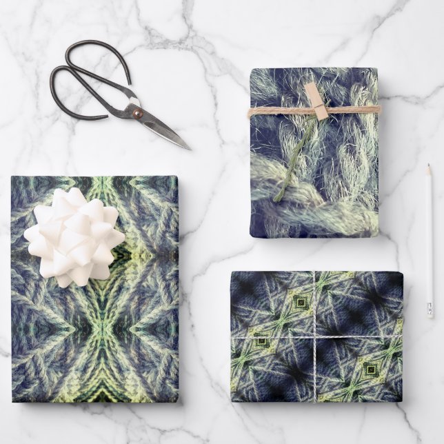 Hoja De Papel De Regalo Woolly String Texture Wrapping Paper Sheet (Anverso)