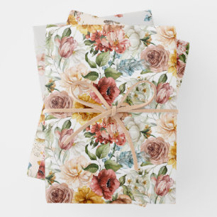 Hoja De Papel De Regalo WP Floral de impresión Sm de vida residual holan