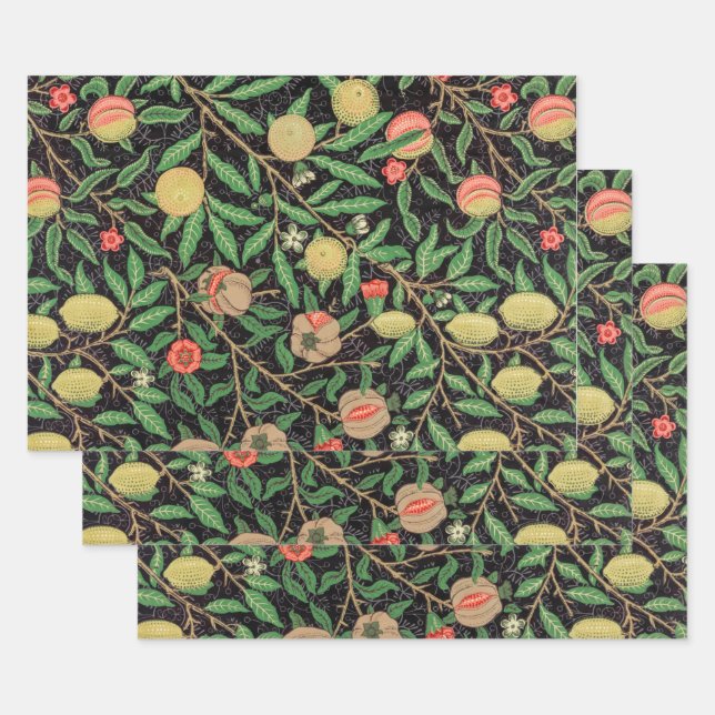 HOJA DE PAPEL DE REGALO WRAPPER PAPER : WILLIAM MORRIS : POMEGRANADO (Set)