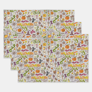 Hoja De Papel De Regalo Wrappin de maíz de vándalo retro vintage de Hallow