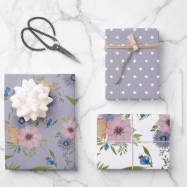 Hoja De Papel De Regalo Wrappin Invitación púrpura en el jardín de primave