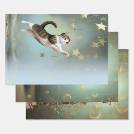 Hoja De Papel De Regalo Wrapping Paper Celestial Kitten