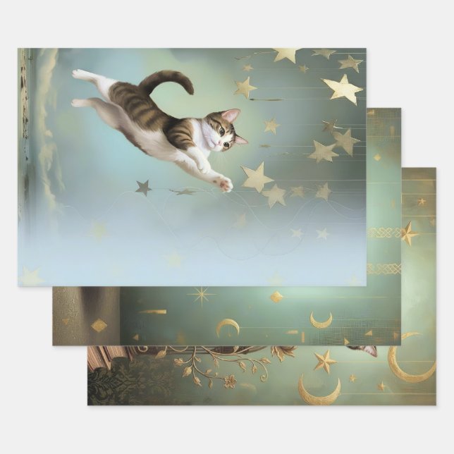 Hoja De Papel De Regalo Wrapping Paper Celestial Kitten (Set)
