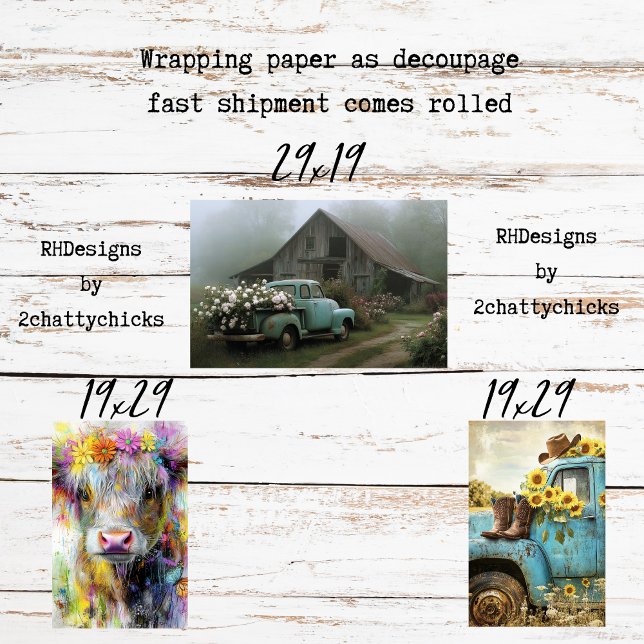 Hoja De Papel De Regalo Wrapping Paper Decoupage Charming Country Living (Subido por el creador)