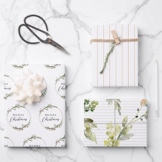 Hoja De Papel De Regalo Wrapping Paper Flat Sheet Set of 3 (Anverso)
