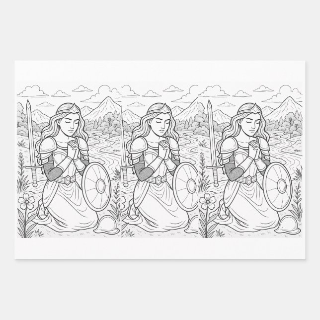 Hoja De Papel De Regalo Wrapping Paper Flat Sheet Set of 3 (Anverso)