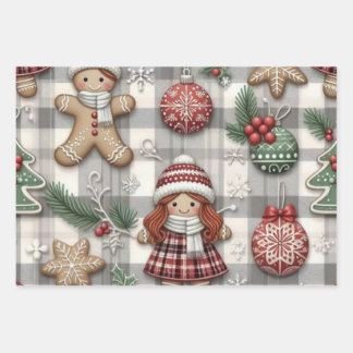 Hoja De Papel De Regalo Wrapping Paper Flat Sheet Set of 3