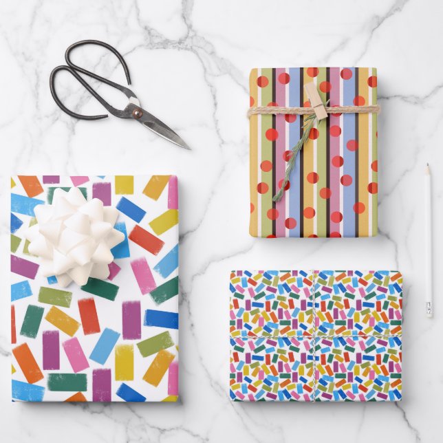 Hoja De Papel De Regalo wrapping paper set confetti (Anverso)