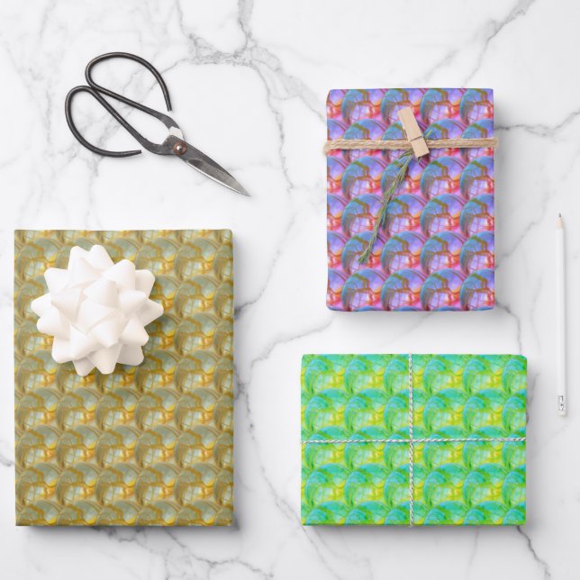 Hoja De Papel De Regalo Wrapping Paper Set - Jumbled Marbles (Anverso)