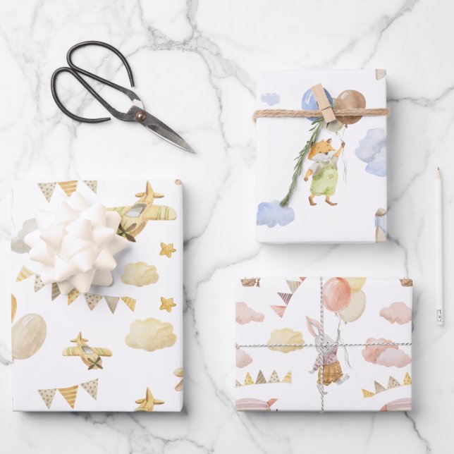 Hoja De Papel De Regalo Wrapping Paper Sheets - Baby And Children Patterns (Anverso)