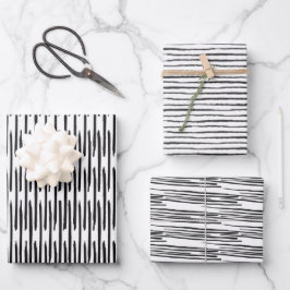 Hoja De Papel De Regalo Wrapping Paper Sheets - Black And White Pattern