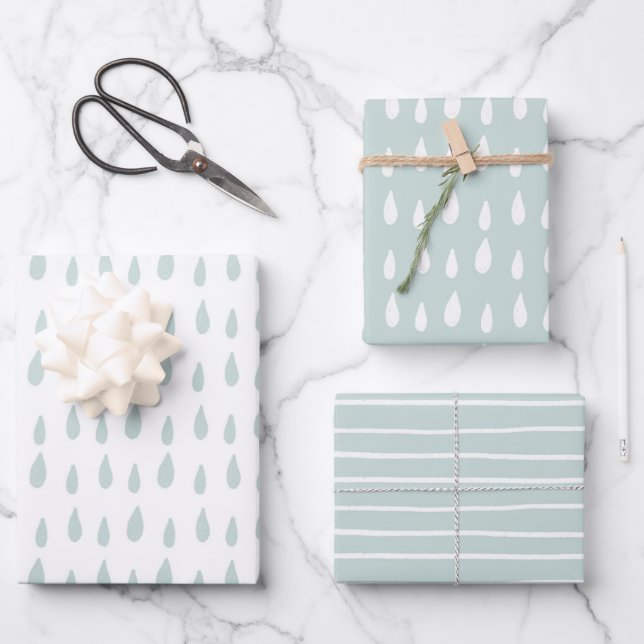 Hoja De Papel De Regalo Wrapping Paper Sheets - Blue And White Pattern (Anverso)