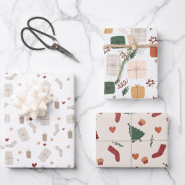 Hoja De Papel De Regalo Wrapping Paper Sheets - Christmas Patterns