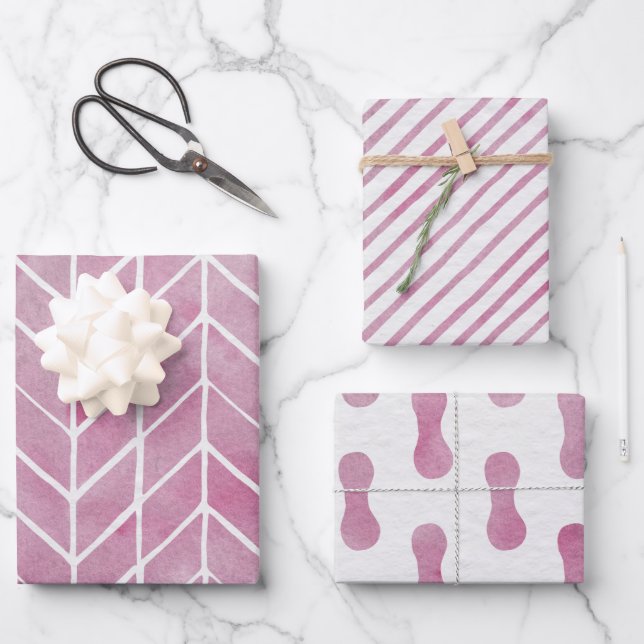 Hoja De Papel De Regalo Wrapping Paper Sheets - Pink Pattern (Anverso)